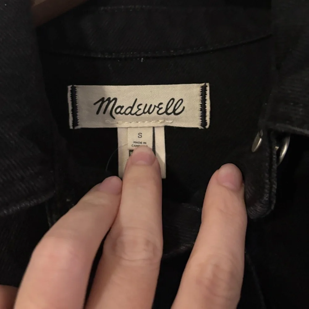 Madewell Denim Popover Mini Shirtdress Black Size Small NWT - Picture 5 of 5